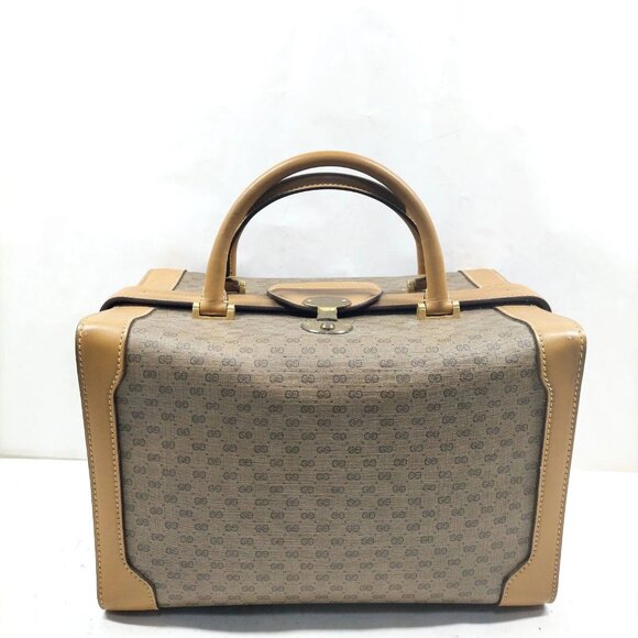 Gucci Vintage Brown PVC Hand Bag mon520-102825 - Picture 1 of 16